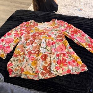 JODIFL Floral Top - Red, Pink, Yellow